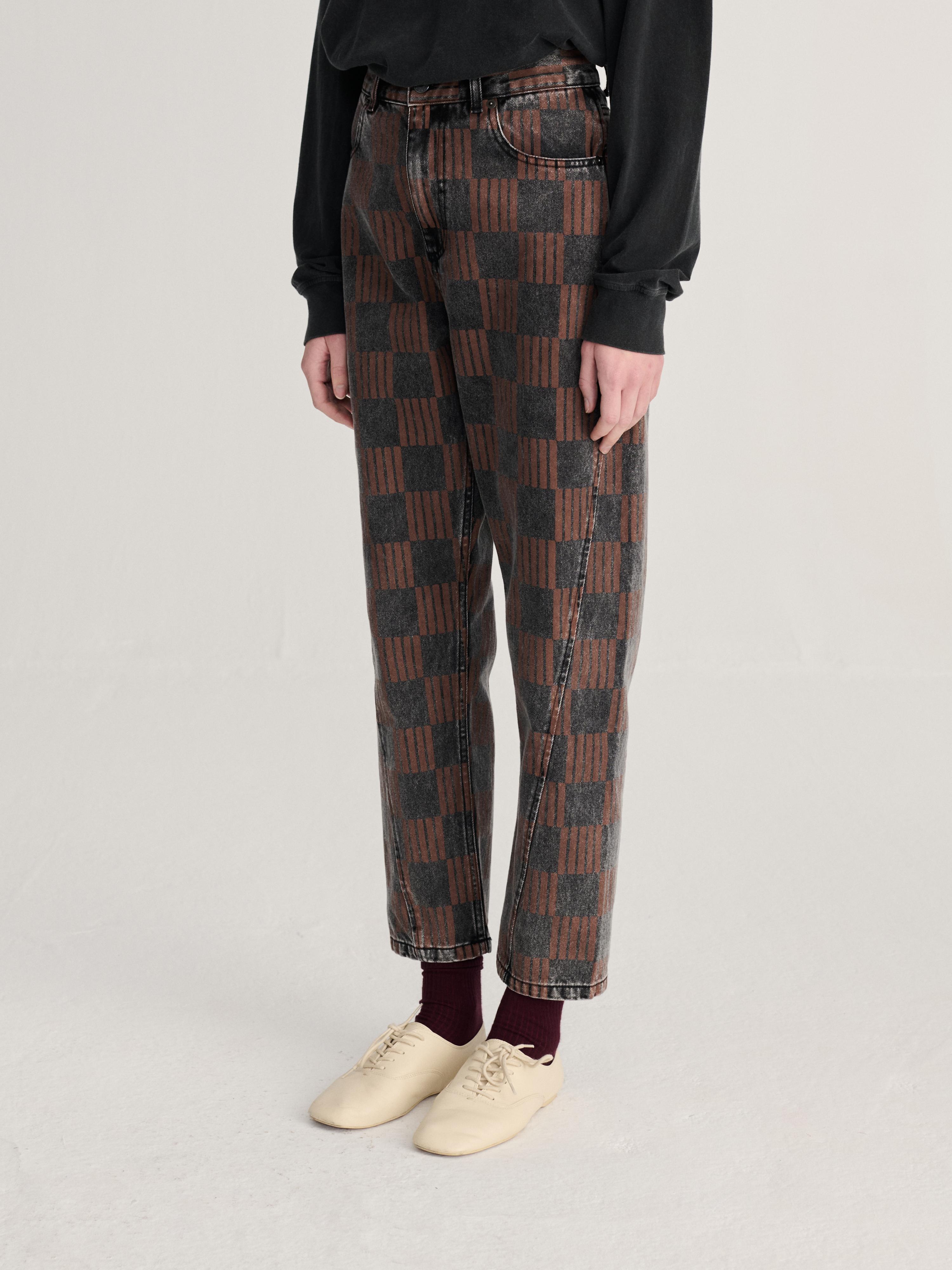 Bobo Choses Almost Moiré All Over Mom Fit Jeans Damen Barrel Leg grau